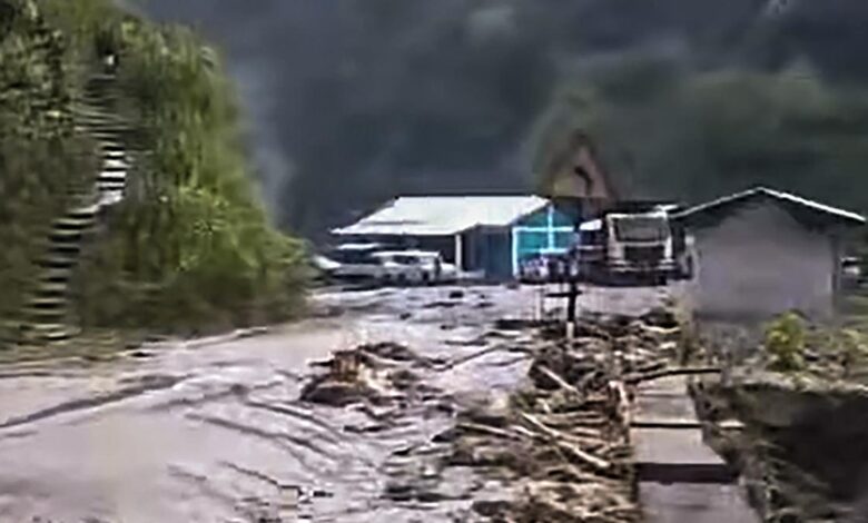 Portion of NH-313 caves in due to landslide in Arunachal
