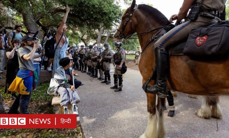 ग़ज़ा के लिए अमेरिका में छात्रों का प्रदर्शन, कोलंबिया में पुलिस कार्रवाई ने बदली आंदोलन की दिशा - BBC News हिंदी